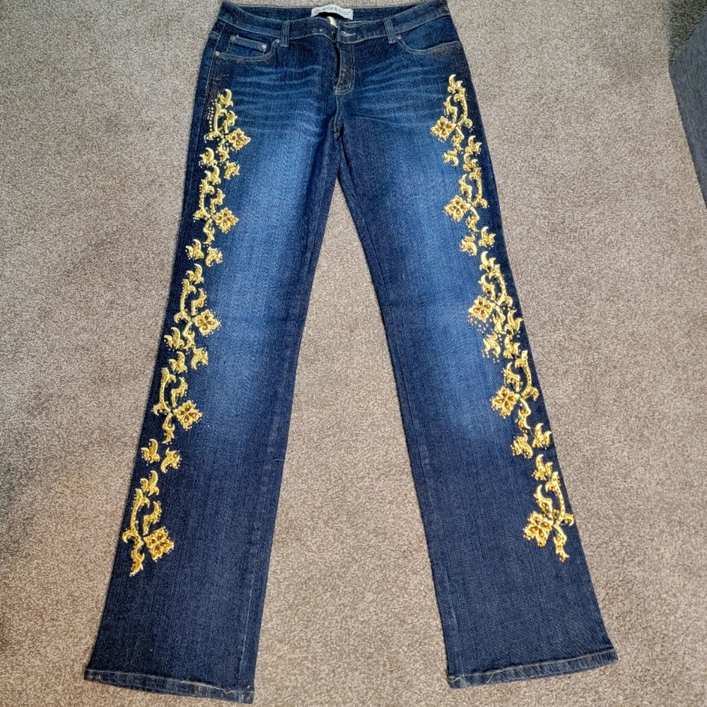 Rosa & Rose Embroidered and Embellished Jeans Size XL (12-14)